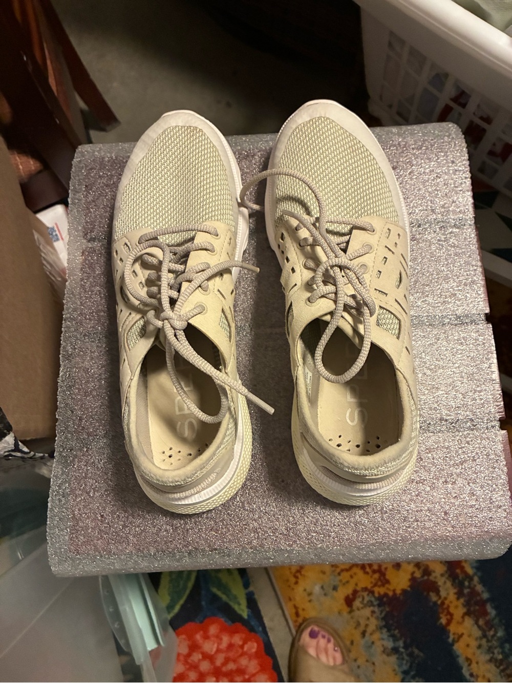 Sperry Breathable Lace-Up Sneakers in Beige